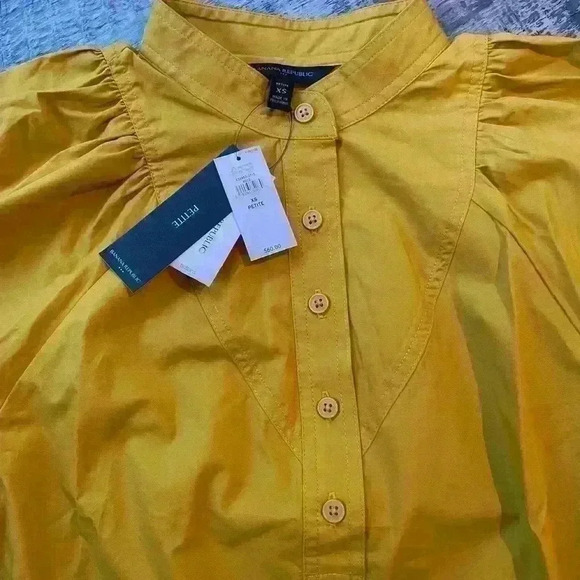 NWT CLEO FASHION POPLIN SHIRT, Mustard - Picture 7 of 15